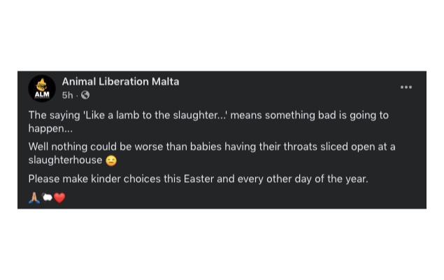 Agħmlu Għazliet Aktar Għaqlija Dan L-Għid - Animal Liberation Malta